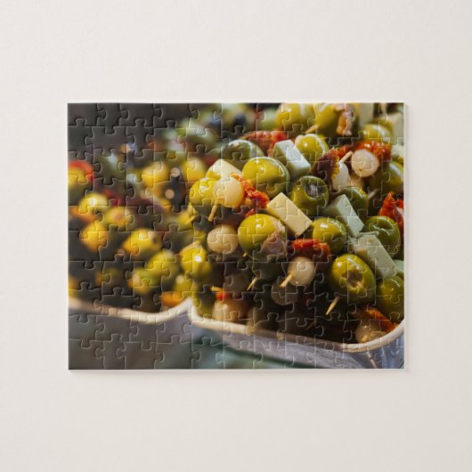 Tapas aus gefüllten Oliven Puzzle (Horizontal)