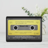 Tape Cassette RETRO Einladung 50. 60. 70. JA (Stehend Vorderseite)