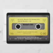 Tape Cassette RETRO Einladung 50. 60. 70. JA (Vorderseite)