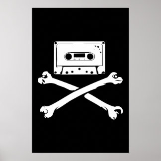 Tape & Crossbones Music Pirate Zuhause Tape Poster