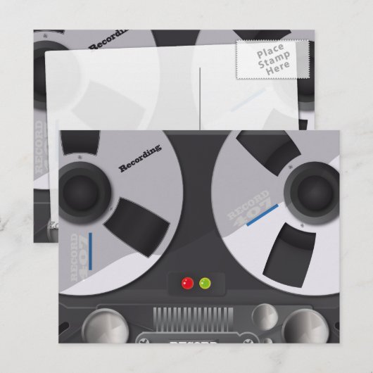 Tape Deck Recorder Postkarte (Vorne/Hinten)