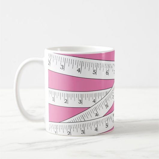 Tape Measure Pink Novelty Kaffeetasse (Links)