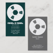 Tape Spool - Weiß auf Dunkelmoosgrün Visitenkarte (Vorne/Hinten)