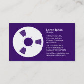Tape Spool - Weiß auf Lila Boden Visitenkarte (Rückseite)