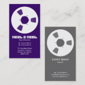 Tape Spool - Weiß auf Lila Boden Visitenkarte (Vorne/Hinten)