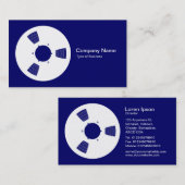 Tape Spool - White on Deep Navy Visitenkarte (Vorne/Hinten)