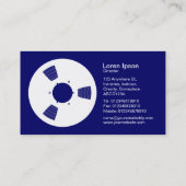 Tape Spool - White on Deep Navy Visitenkarte (Rückseite)