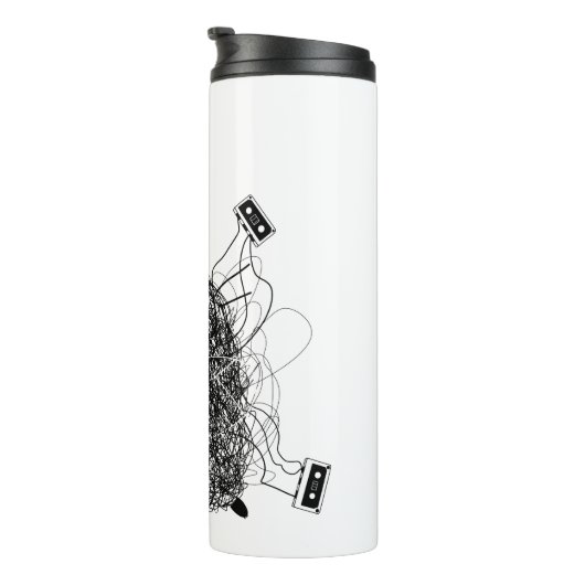 Tape-Zange-Schwarze Katze Thermosbecher (Nach rechts gedreht)