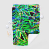 Tapeähnliche Kurven, farbige und grüne Neon oder R Golfhandtuch (Insitu)