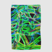 Tapeähnliche Kurven, farbige und grüne Neon oder R Golfhandtuch (Vorderseite)