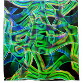 Tapeähnliche Kurven, farbige und grüne Reliefs ode Duschvorhang (Vorderseite)