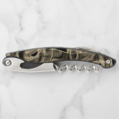 Tapeähnliche Kurven, khaki- oder beigefarbene Lini Kellnermesser (Vorderseite)