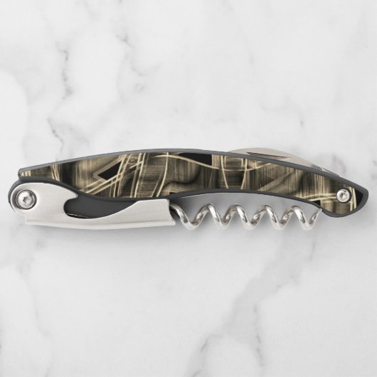 Tapeähnliche Kurven, khaki- oder beigefarbene Lini Kellnermesser (Vorderseite)