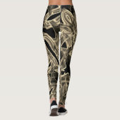 Tapeähnliche Kurven, khaki- oder beigefarbene Lini Leggings (Rückseite)