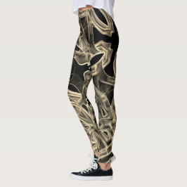 Tapeähnliche Kurven, khaki- oder beigefarbene Lini Leggings