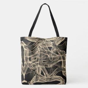 Tapeähnliche Kurven, khaki- oder beigefarbene Lini Tasche