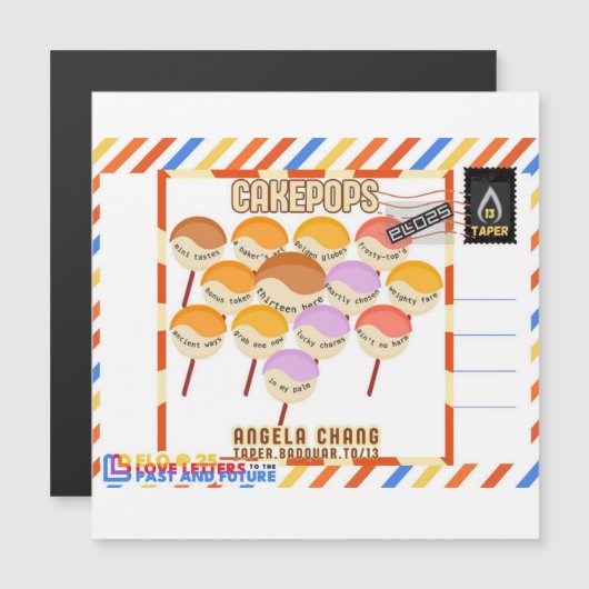 Taper:CakePops Hello From ELO2025 Magnetkarte (Vorne/Hinten)