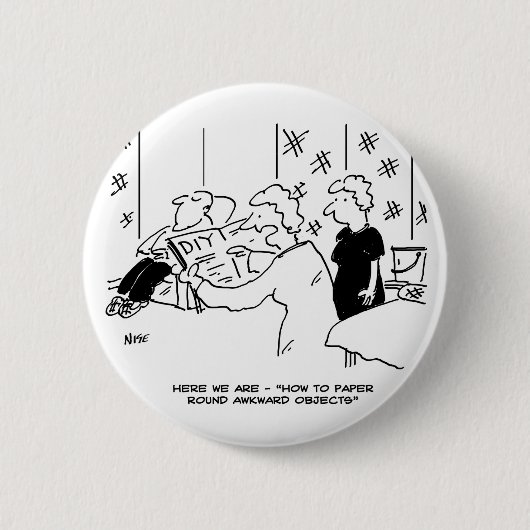 Tapering und Zuhause Decoration Cartoon Button (Vorderseite)