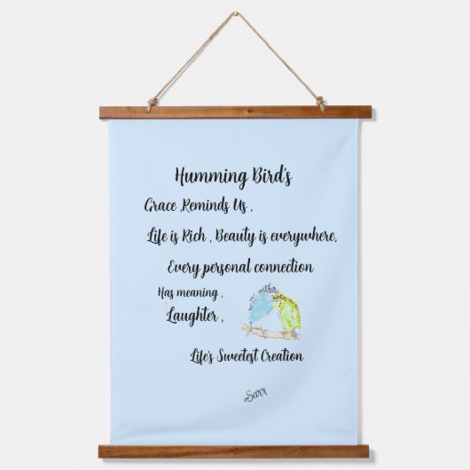 Tapestes mit Holztäfelung:Humming Vögel Wandteppich Mit Holzrahmen (Vorderseite)