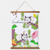 Tapestries Possum Frosch Chicks floral Wandteppich Mit Holzrahmen (Vorderseite)