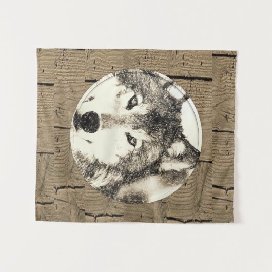 Tapestries Wolf Wandteppich (Vorderseite (Horizontal))