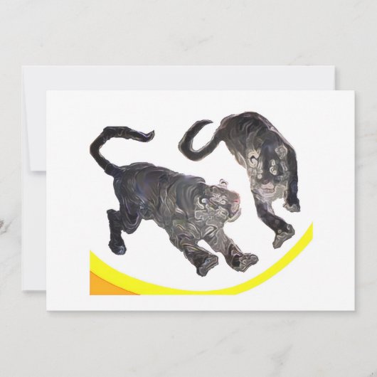 Tapestry 2 Tigers Gibney Zazzle Einladung (Vorderseite)