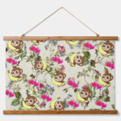 Tapestry-Affenbananen-Herzen aus Holz Wandteppich Mit Holzrahmen (Vorne)