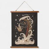 Tapestry Aquarius Celestial Zodiac Art Wandteppich Mit Holzrahmen (Vorderseite)