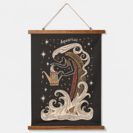 Tapestry Aquarius Celestial Zodiac Art Wandteppich Mit Holzrahmen