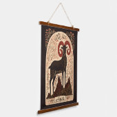 Tapestry Aries Celestial Zodiac Art Wandteppich Mit Holzrahmen (Gewinkelt)