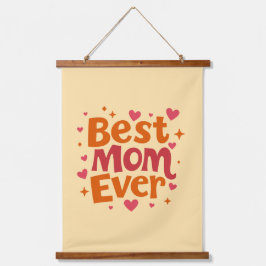 Tapestry "Beste Mutter aller Zeiten" aus Holz Wandteppich Mit Holzrahmen