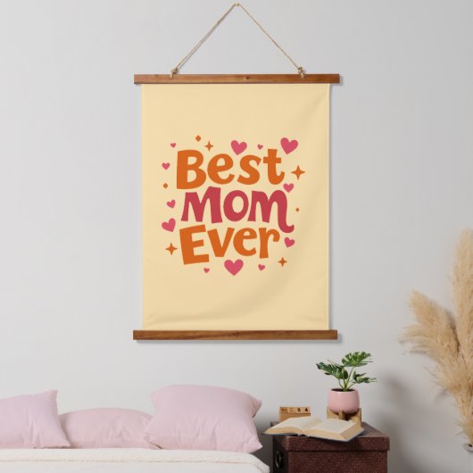Tapestry "Beste Mutter aller Zeiten" aus Holz Wandteppich Mit Holzrahmen (Schlafzimmer)