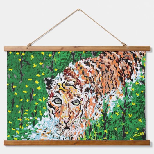 Tapestry : Beute des Tigers Wandteppich Mit Holzrahmen (Vorne)