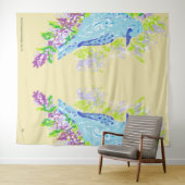 Tapestry: Blaue Liebesvögel Wandteppich (Beispiel (Horizontal))