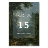 Tapestry Blue Toile Vintage Woodland Table Number Tischnummer (Rückseite)