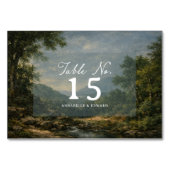 Tapestry Blue Toile Vintage Woodland Table Number Tischnummer (Rückseite)