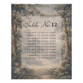 Tapestry Blue Toile wedding table seating chart (Vorderseite)