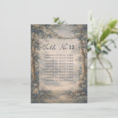 Tapestry Blue Toile wedding table seating chart (Stehend Vorderseite)