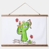 Tapestry Cactus Snake Bird Wandteppich Mit Holzrahmen (Vorne)