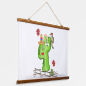 Tapestry Cactus Snake Bird Wandteppich Mit Holzrahmen (Gewinkelt)