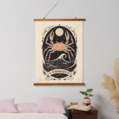 Tapestry Cancer Celestial Zodiac Art Wandteppich Mit Holzrahmen (Schlafzimmer)