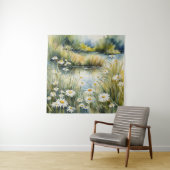 Tapestry Creek Wildblumen Daisies Waterscape Wandteppich (Beispiel)