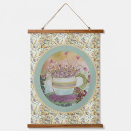 Tapestry - Cup of Flowers Wandteppich Mit Holzrahmen