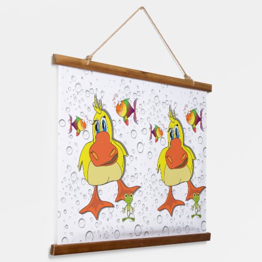 Tapestry Duck Wandteppich Mit Holzrahmen (Gewinkelt)