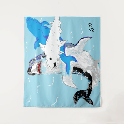 Tapestry : Eine Haiwelt Wandteppich (Vorderseite)