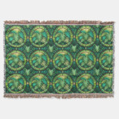Tapestry featuring a pattern of green tropical  decke (Vorderseite)