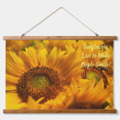 Tapestry Gelbe Sonnenblumen Sprichwort Holz überzo Wandteppich Mit Holzrahmen (Vorne)