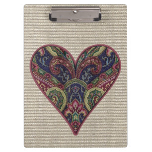 Tapestry Heart Collage Klemmbrett