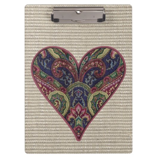 Tapestry Heart Collage Klemmbrett (Vorderseite)