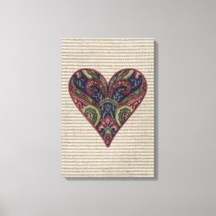 Tapestry Heart Collage Leinwanddruck